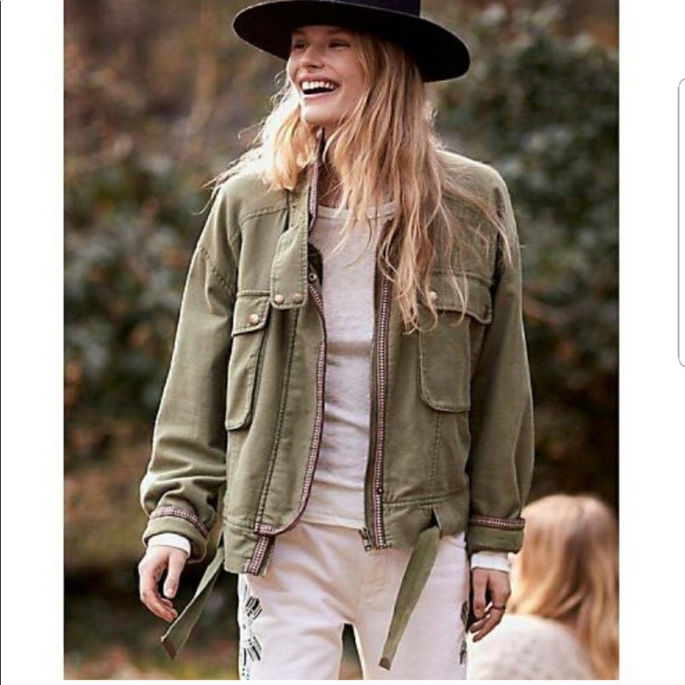Free People Flight Line Olive Bomber Jacket - Picture 6 of 7